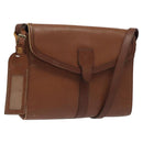 Burberrys Shoulder Bag Leather Brown Gold Auth BA1620-1