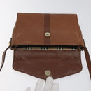 Burberrys Shoulder Bag Leather Brown Gold Auth BA1620-11