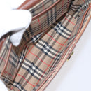 Burberrys Shoulder Bag Leather Brown Gold Auth BA1620-12