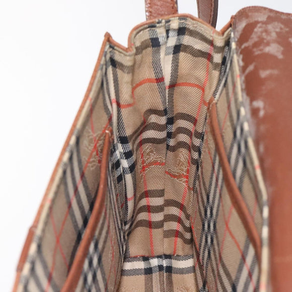 Burberrys Shoulder Bag Leather Brown Gold Auth BA1620