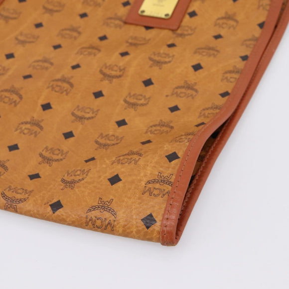 MCM Vicetos Garment Cover PVC Leather Brown Gold Tone Auth BA16200