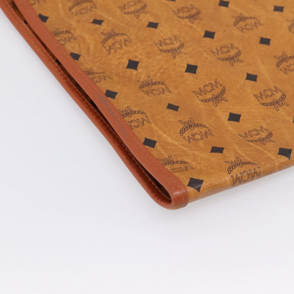 MCM Vicetos Garment Cover PVC Leather Brown Gold Tone Auth BA16200