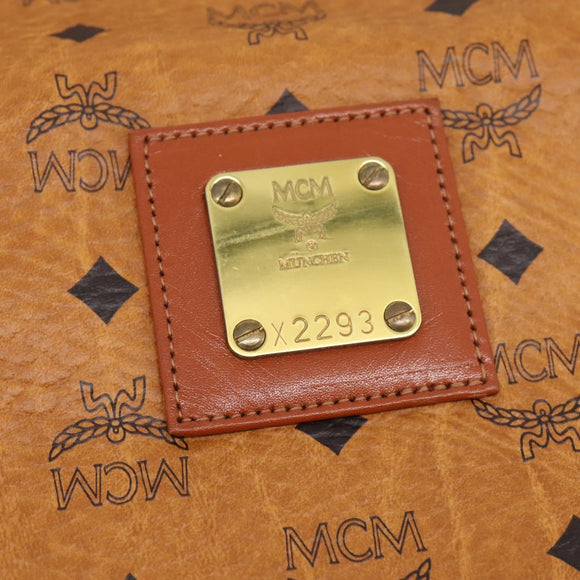 MCM Vicetos Garment Cover PVC Leather Brown Gold Tone Auth BA16200