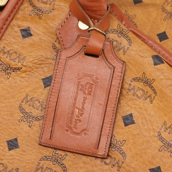 MCM Vicetos Garment Cover PVC Leather Brown Gold Tone Auth BA16200