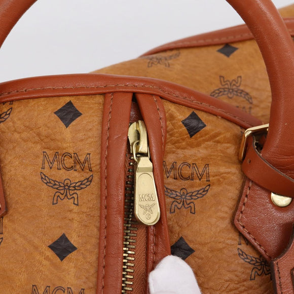 MCM Vicetos Garment Cover PVC Leather Brown Gold Tone Auth BA16200