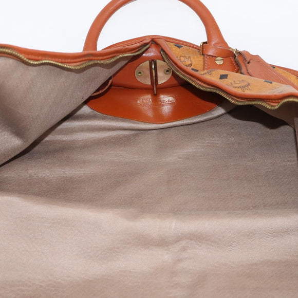 MCM Vicetos Garment Cover PVC Leather Brown Gold Tone Auth BA16200