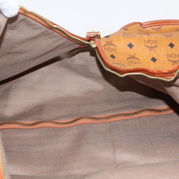 MCM Vicetos Garment Cover PVC Leather Brown Gold Tone Auth BA16200