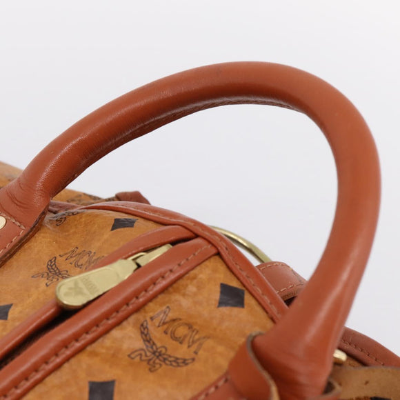 MCM Vicetos Garment Cover PVC Leather Brown Gold Tone Auth BA16200