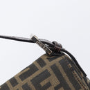 FENDI Zucca Canvas Mamma Baguette Shoulder Bag Black Silver Auth BA16202V-17