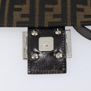 FENDI Zucca Canvas Mamma Baguette Shoulder Bag Black Silver Auth BA16202V-10