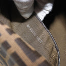 FENDI Zucca Canvas Mamma Baguette Shoulder Bag Black Silver Auth BA16202V-12