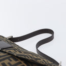 FENDI Zucca Canvas Mamma Baguette Shoulder Bag Black Silver Auth BA16202V-8