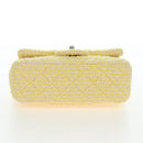 CHANEL Mini Matelasse Chain Shoulder Bag Tweed Yellow Gold CC Auth BA16205SM-5