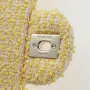 CHANEL Mini Matelasse Chain Shoulder Bag Tweed Yellow Gold CC Auth BA16205SM-22