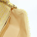 CHANEL Mini Matelasse Chain Shoulder Bag Tweed Yellow Gold CC Auth BA16205SM-25