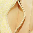 CHANEL Mini Matelasse Chain Shoulder Bag Tweed Yellow Gold CC Auth BA16205SM-28