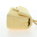 CHANEL Mini Matelasse Chain Shoulder Bag Tweed Yellow Gold CC Auth BA16205SM-4