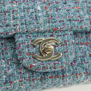 CHANEL Chanel 19 Dixneuf Chain Shoulder Bag Tweed Blue Gold CC Auth BA16208SM-19