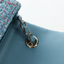 CHANEL Chanel 19 Dixneuf Chain Shoulder Bag Tweed Blue Gold CC Auth BA16208SM-22