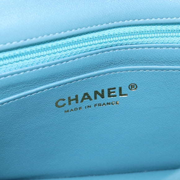 CHANEL Chanel 19 Dixneuf Chain Shoulder Bag Tweed Blue Gold CC Auth BA16208SM