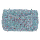 CHANEL Chanel 19 Dixneuf Chain Shoulder Bag Tweed Blue Gold CC Auth BA16208SM-2