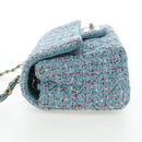 CHANEL Chanel 19 Dixneuf Chain Shoulder Bag Tweed Blue Gold CC Auth BA16208SM-3