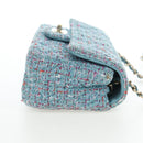 CHANEL Chanel 19 Dixneuf Chain Shoulder Bag Tweed Blue Gold CC Auth BA16208SM-4