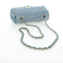 CHANEL Chanel 19 Dixneuf Chain Shoulder Bag Tweed Blue Gold CC Auth BA16208SM-7