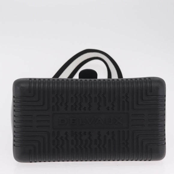 DELVAUX Brillon MM Champion Hand Bag Vinyl 2way Black White Auth BA16209V