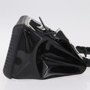 DELVAUX Brillon MM Champion Hand Bag Vinyl 2way Black White Auth BA16209V-3