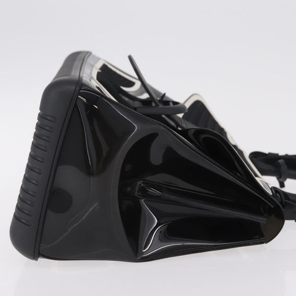DELVAUX Brillon MM Champion Hand Bag Vinyl 2way Black White Auth BA16209V