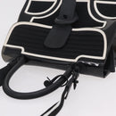 DELVAUX Brillon MM Champion Hand Bag Vinyl 2way Black White Auth BA16209V-6