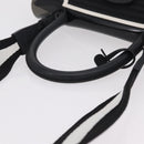 DELVAUX Brillon MM Champion Hand Bag Vinyl 2way Black White Auth BA16209V-7