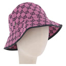 GUCCI GG Canvas Bucket Hat Pink Silver 656573 Auth BA16212V-1