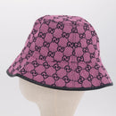 GUCCI GG Canvas Bucket Hat Pink Silver 656573 Auth BA16212V-3