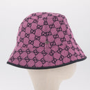 GUCCI GG Canvas Bucket Hat Pink Silver 656573 Auth BA16212V-4