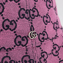 GUCCI GG Canvas Bucket Hat Pink Silver 656573 Auth BA16212V-5