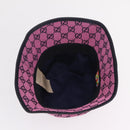 GUCCI GG Canvas Bucket Hat Pink Silver 656573 Auth BA16212V-6
