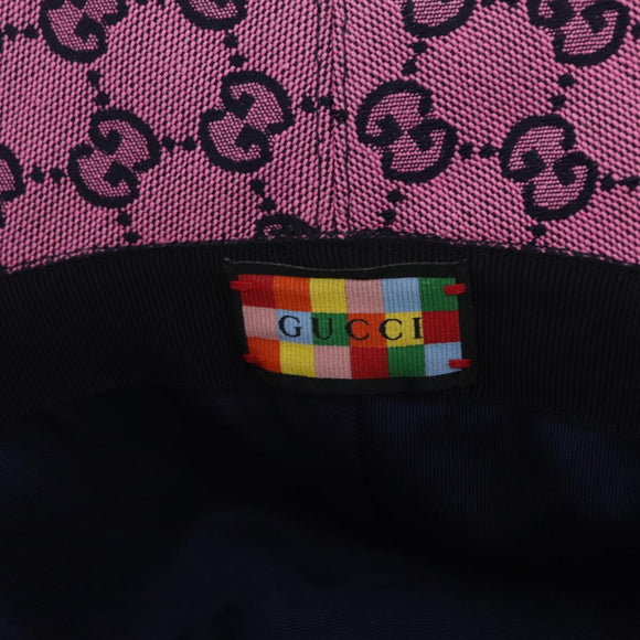 GUCCI GG Canvas Bucket Hat Pink Silver 656573 Auth BA16212V