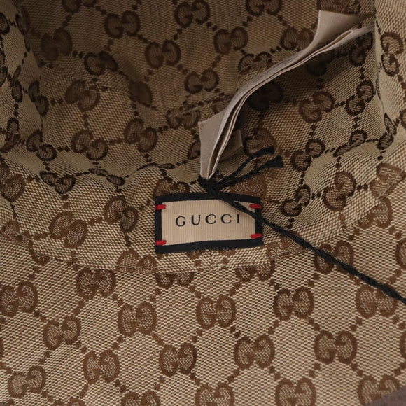 GUCCI GG Bucket Hat Canvas Beige 700851 Auth BA16213V