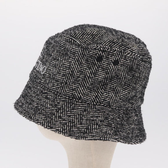 Valentino Bucket Hat Wool Black White Auth BA16214V