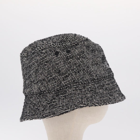 Valentino Bucket Hat Wool Black White Auth BA16214V
