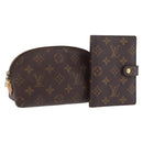 LOUIS VUITTON Monogram Cosmetic Pouch Day Planner Cover 2 Set LV Auth BA16221-1