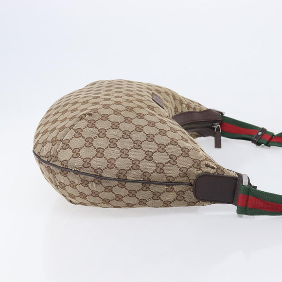 GUCCI GG Canvas Web Sherry Line Tote Bag Shoulder Bag 2 Set Beige Auth BA16222