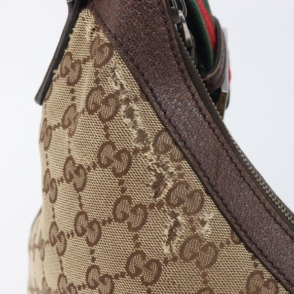 GUCCI GG Canvas Web Sherry Line Tote Bag Shoulder Bag 2 Set Beige Auth BA16222