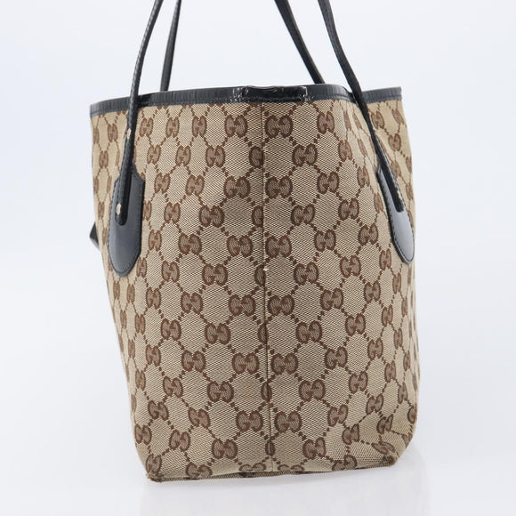 GUCCI GG Canvas Web Sherry Line Tote Bag Shoulder Bag 2 Set Beige Auth BA16222