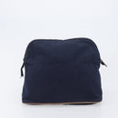 HERMES Pouch Hand Bag Canvas 3 Set Black Navy Auth BA16223-19