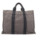 HERMES Pouch Hand Bag Canvas 3 Set Black Navy Auth BA16223-2