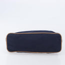 HERMES Pouch Hand Bag Canvas 3 Set Black Navy Auth BA16223-22