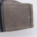 HERMES Pouch Hand Bag Canvas 3 Set Black Navy Auth BA16223-8